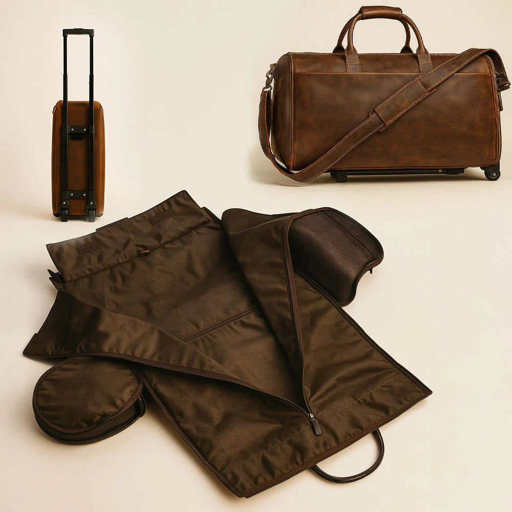 Sac pliable de voyage en cuir à Roulette – The Winnie Mae™