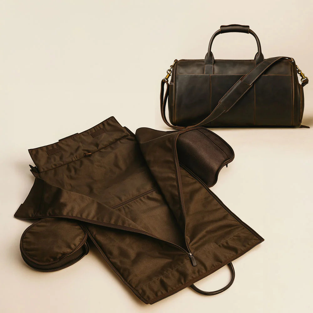 sac de voyage en cuir Vin Fiz pliable