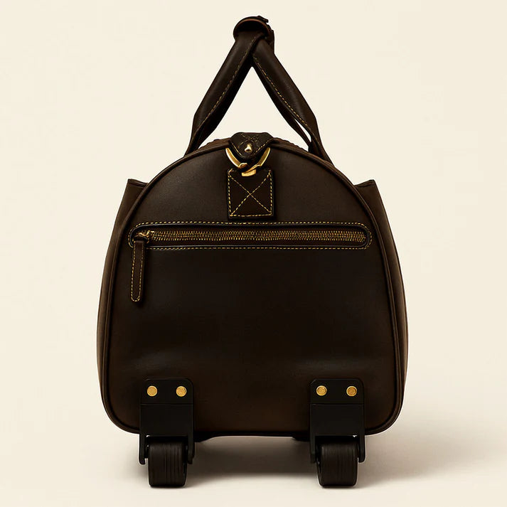 sac pliable en cuir pratique avec roulettes