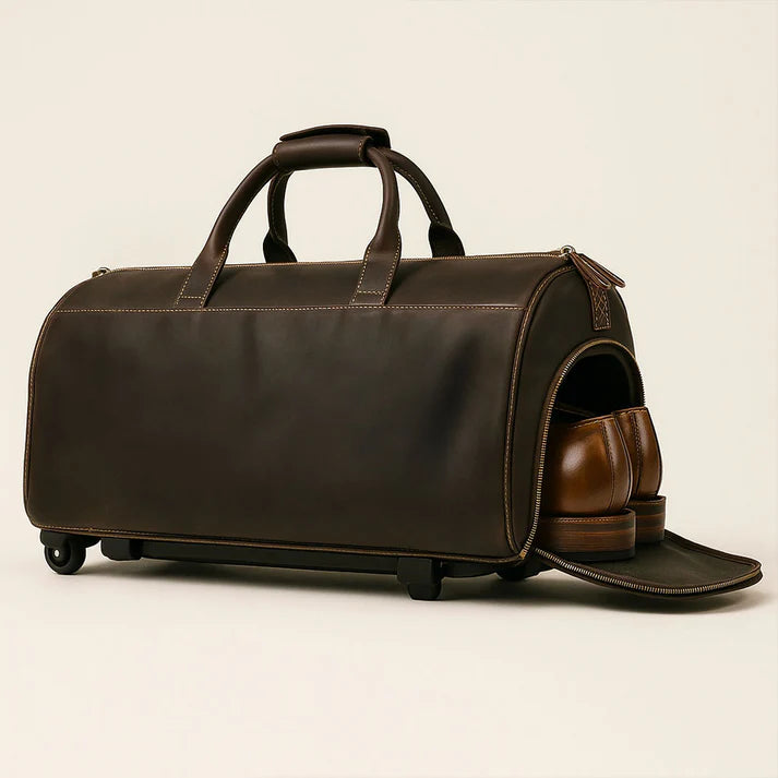 Sac pliable de voyage en cuir à Roulette – The Winnie Mae™
