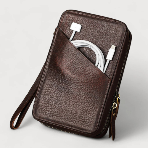 Trousse de rangement en cuir