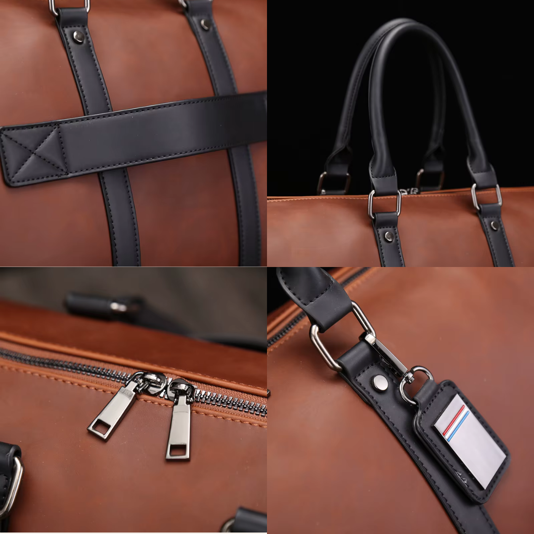 Sac de voyage de luxe cabine week-end en cuir homme.