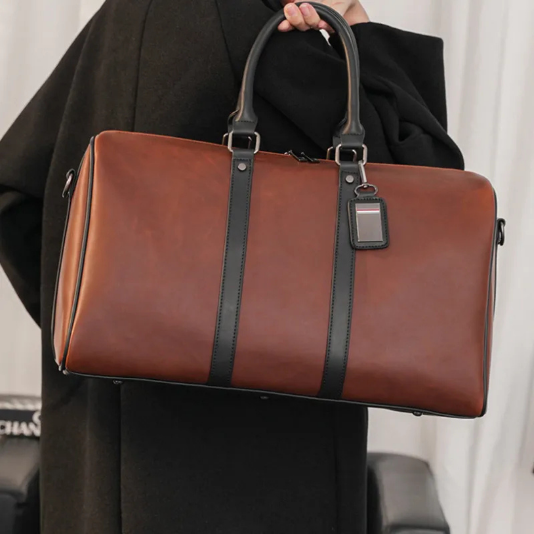 Sac de voyage de luxe cabine week-end en cuir homme.