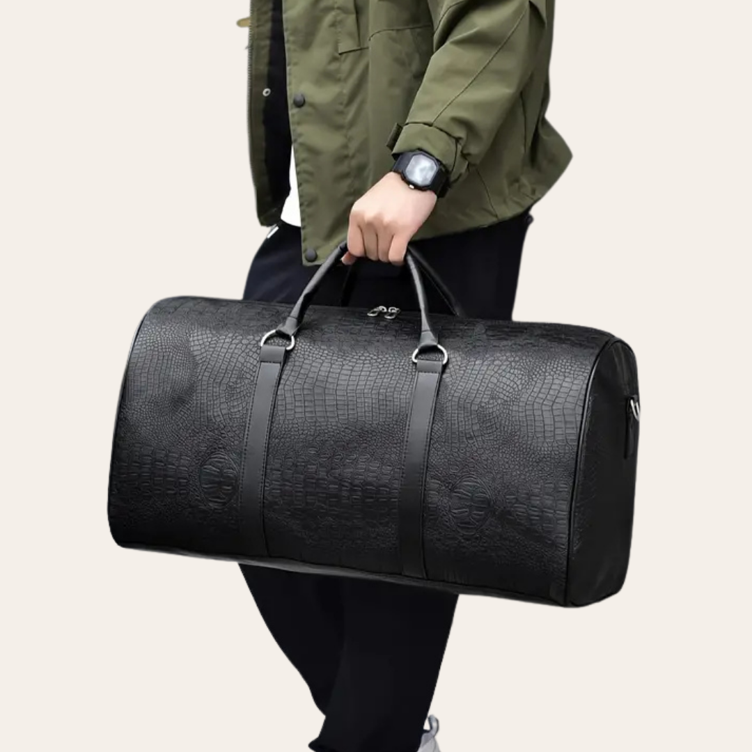 Sac de voyage en cuir cabine week-end homme.