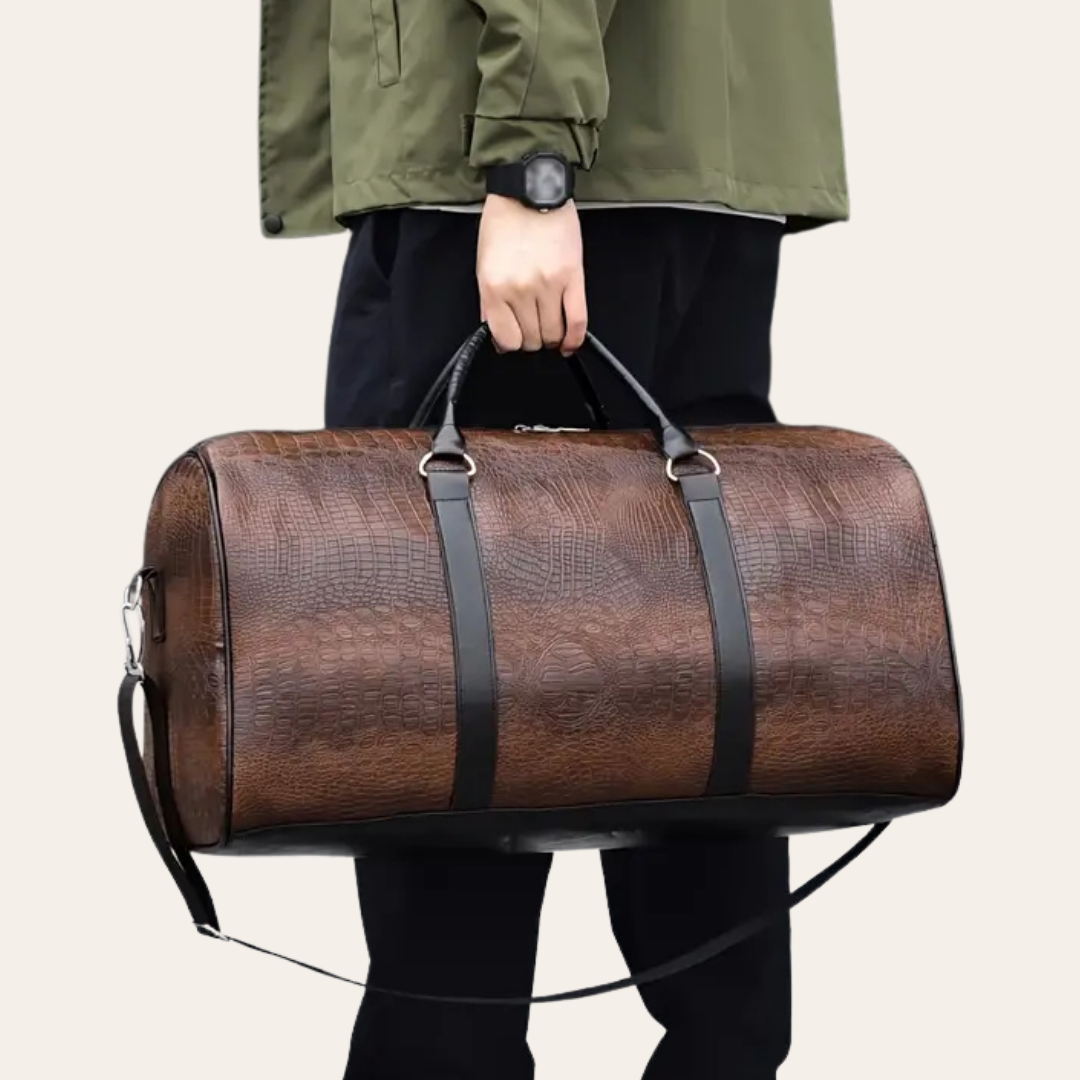 Sac de voyage en cuir cabine week-end homme.