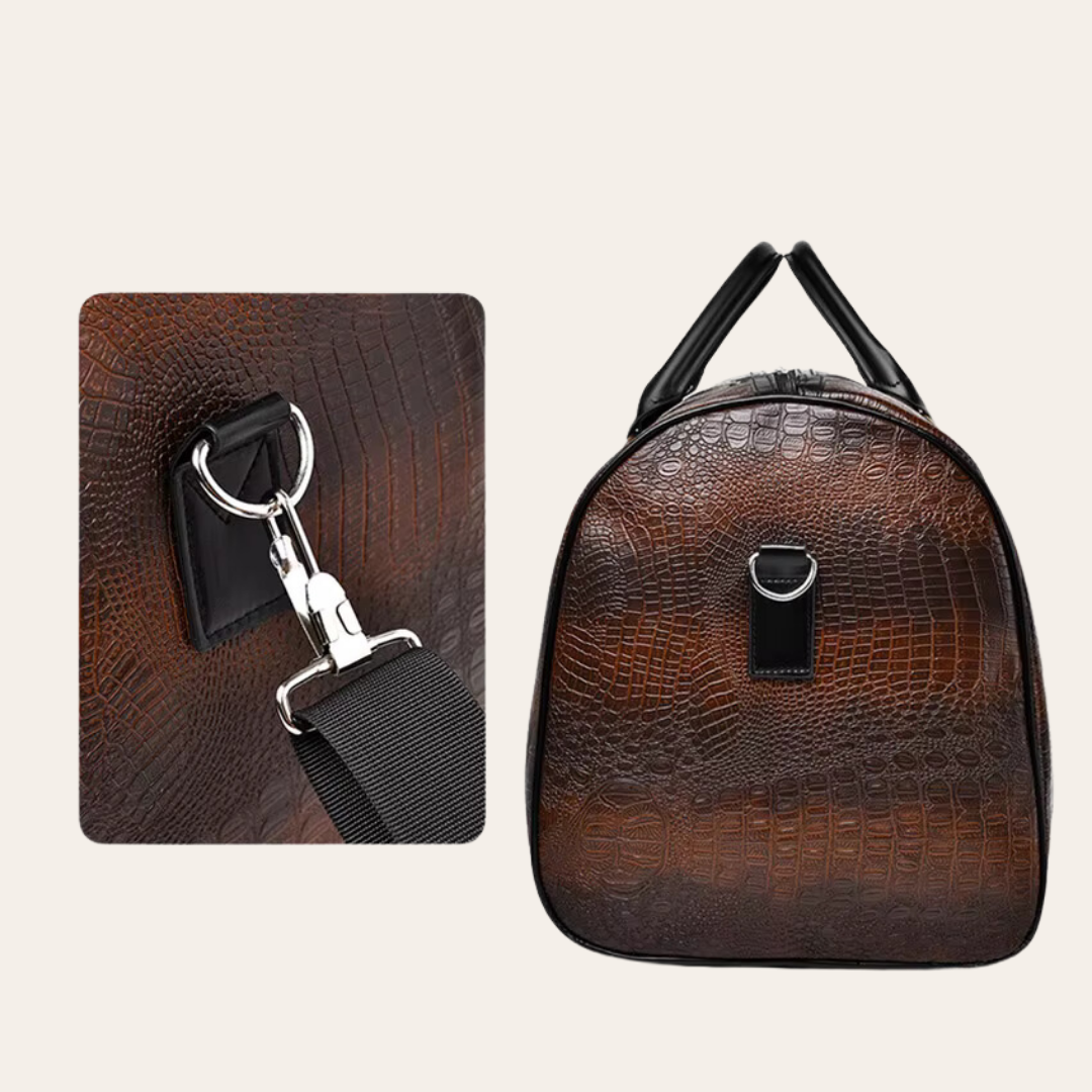 Sac de voyage en cuir cabine week-end homme.