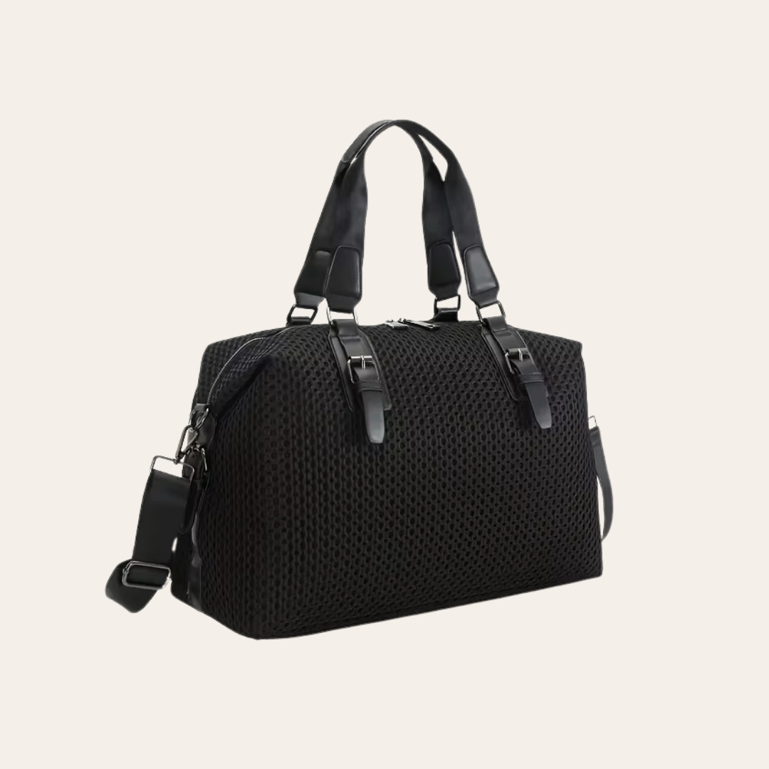 Grand sac a main femme noir cabine week end.