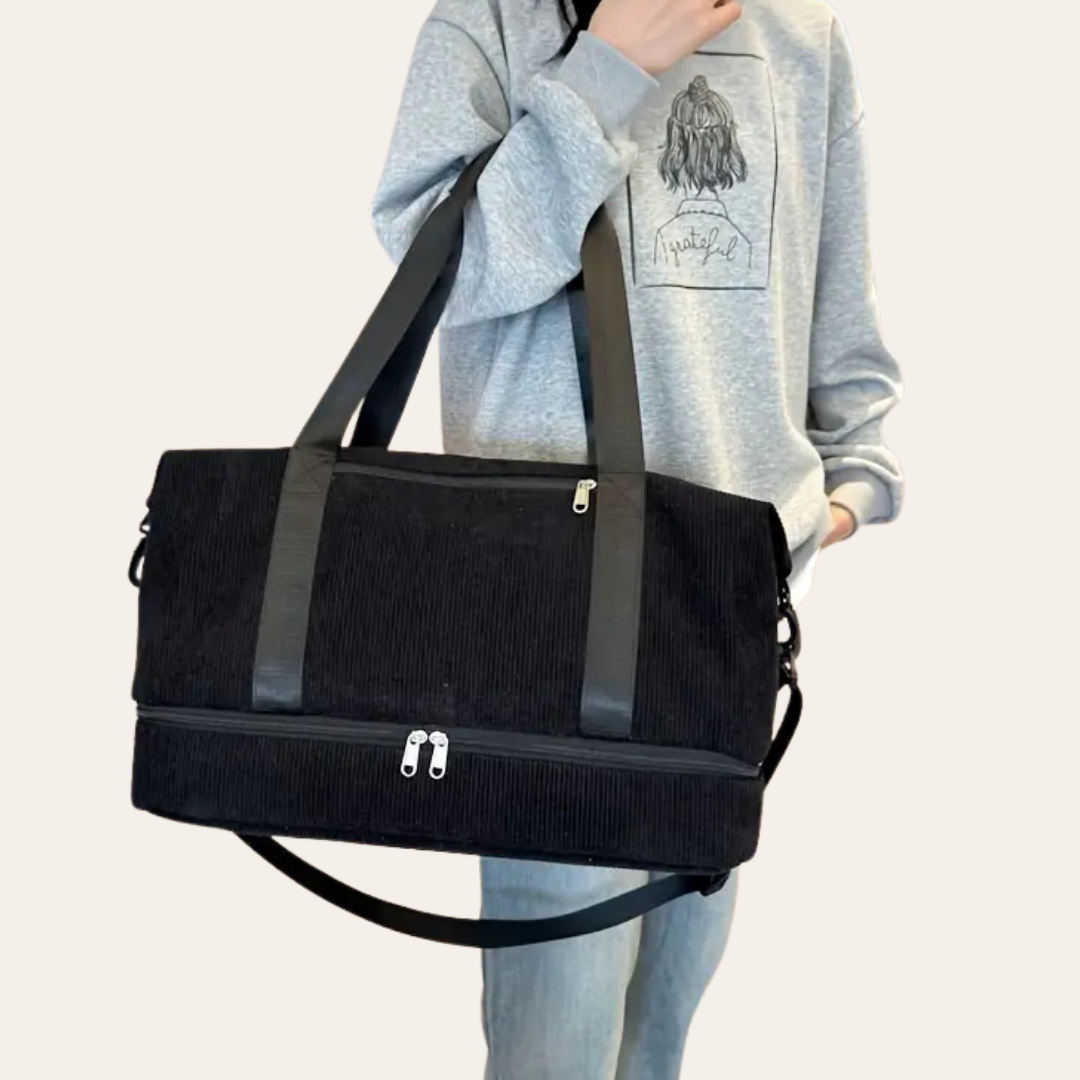 Sac a main a bandoulière en velour cabine week end femme.