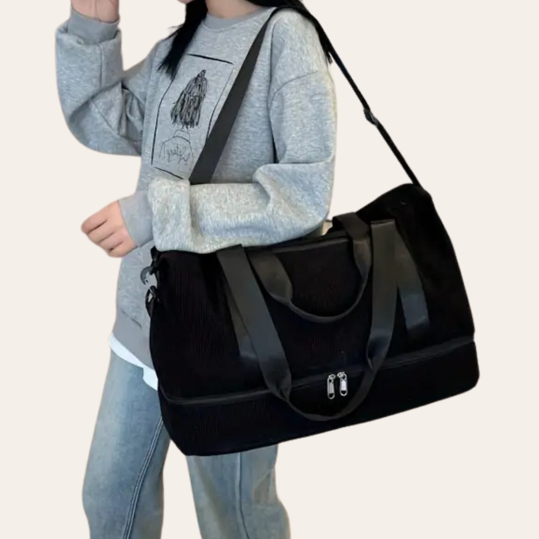 Sac a main a bandoulière en velour cabine week end femme.
