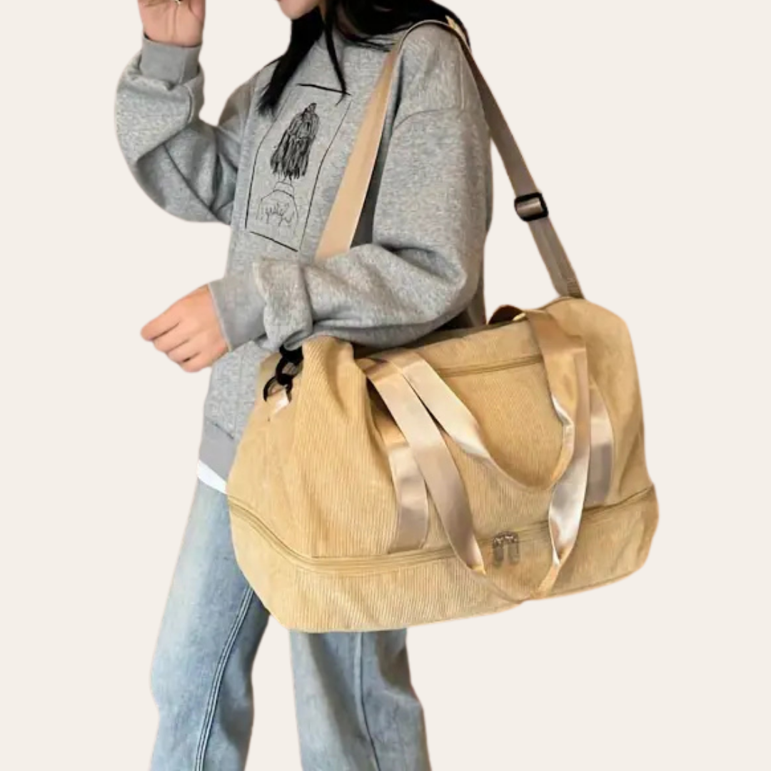 Sac a main a bandoulière en velour cabine week end femme.