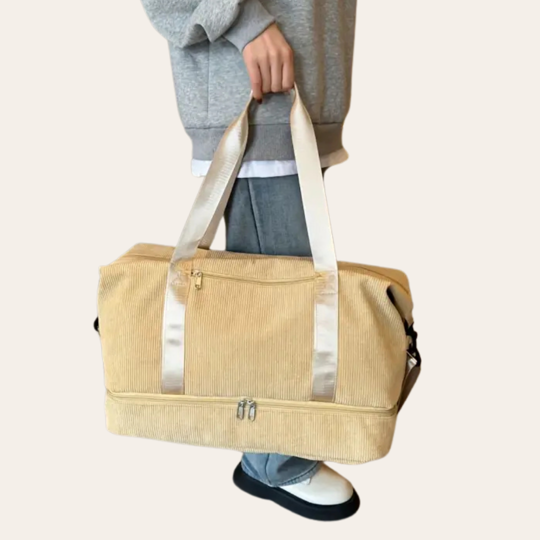 Sac a main a bandoulière en velour cabine week end femme.