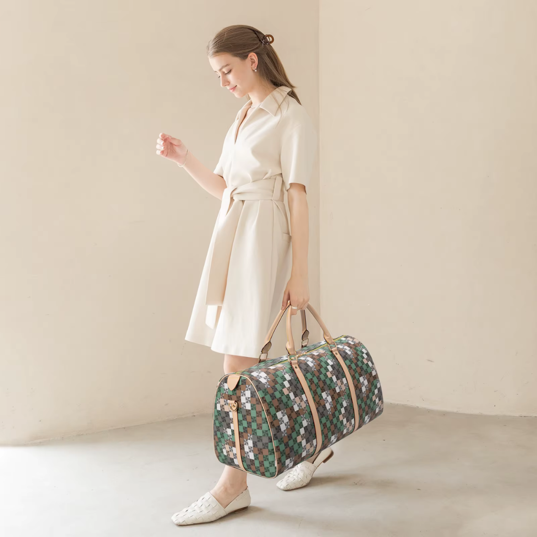 Sac de voyage femme luxe en cuir cabine week end.