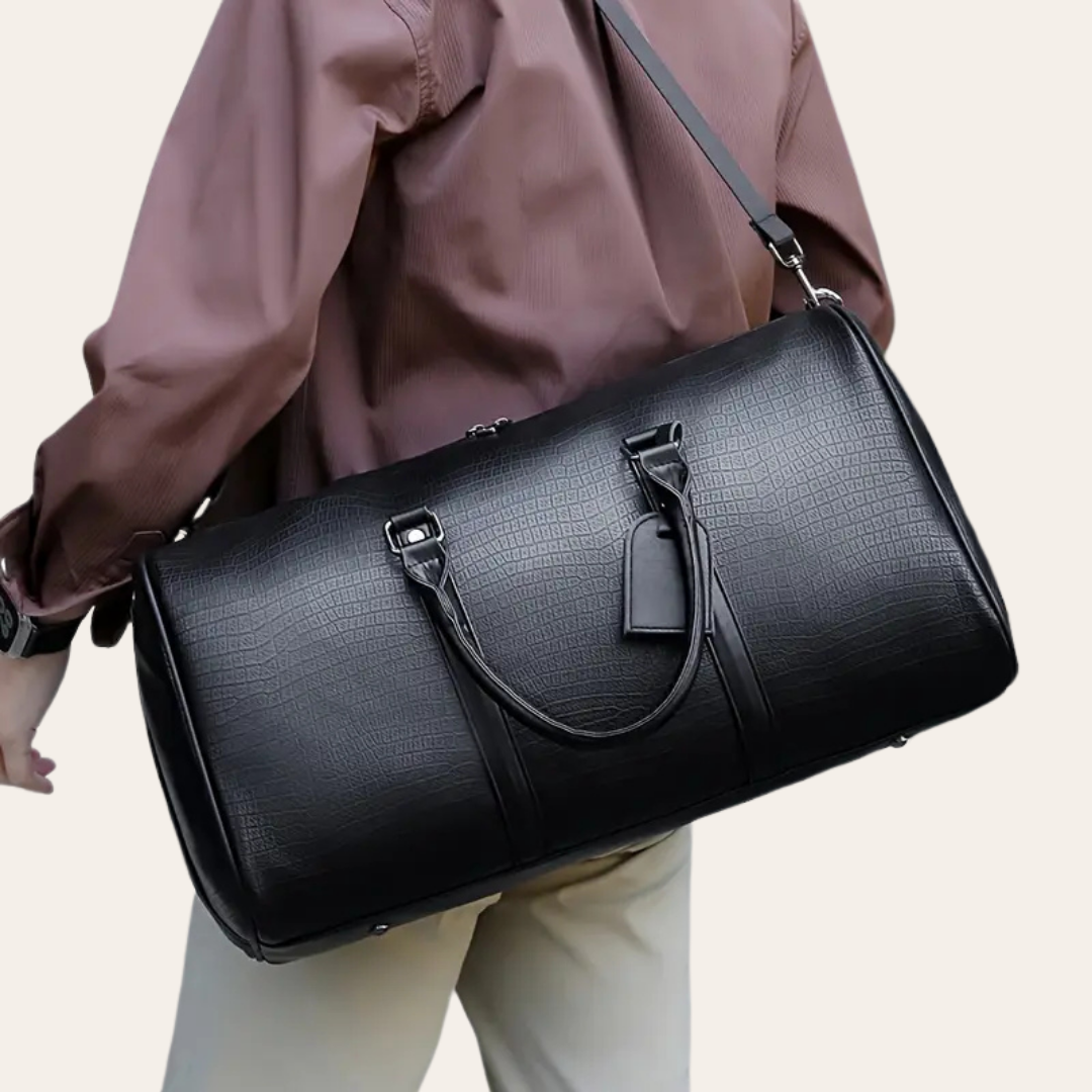 Sac de voyage souple cabine week-end en cuir.