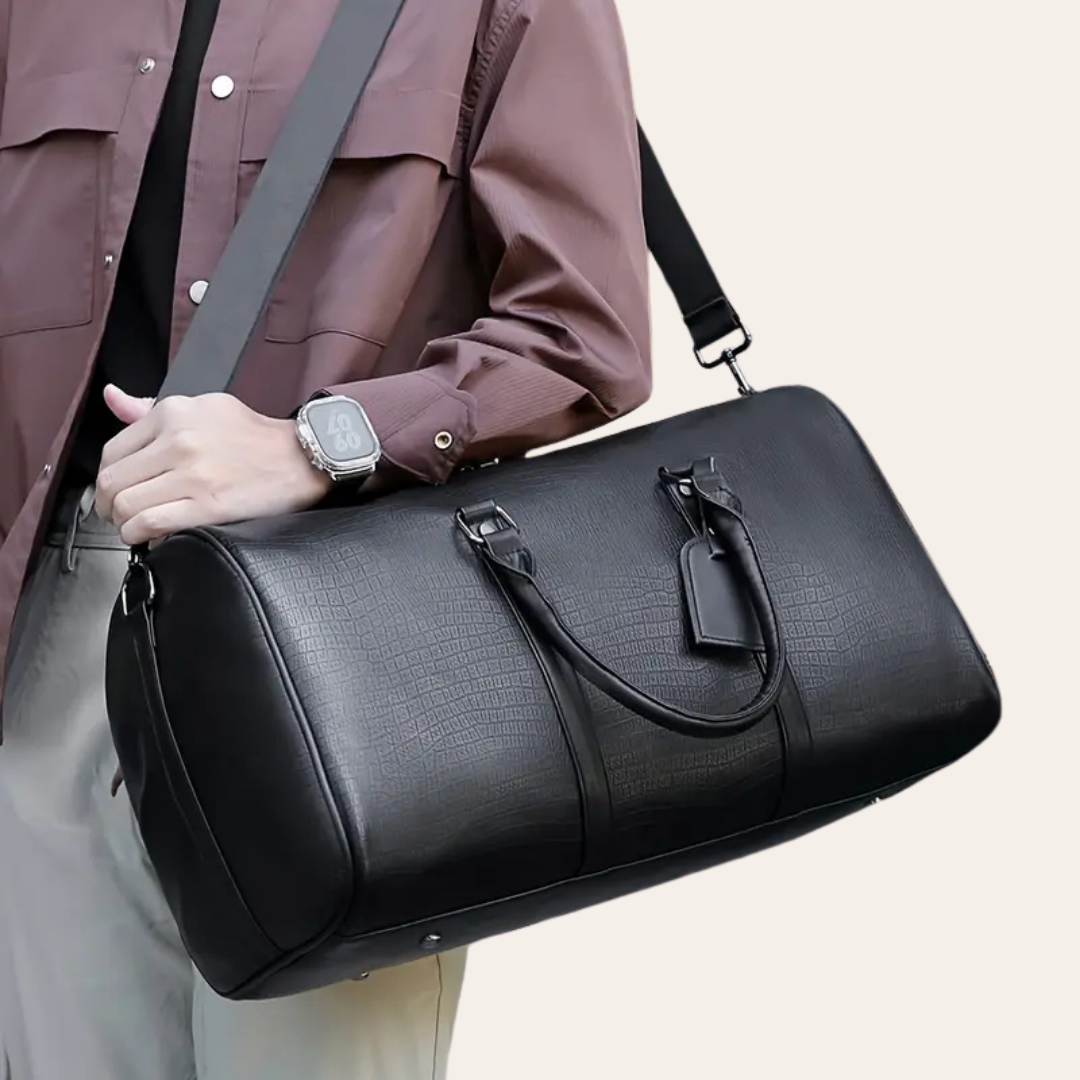 Sac de voyage souple cabine week-end en cuir.