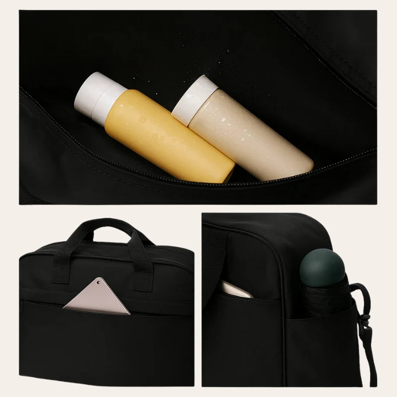 Sac a main noir Format EasyJet extensible pour femme