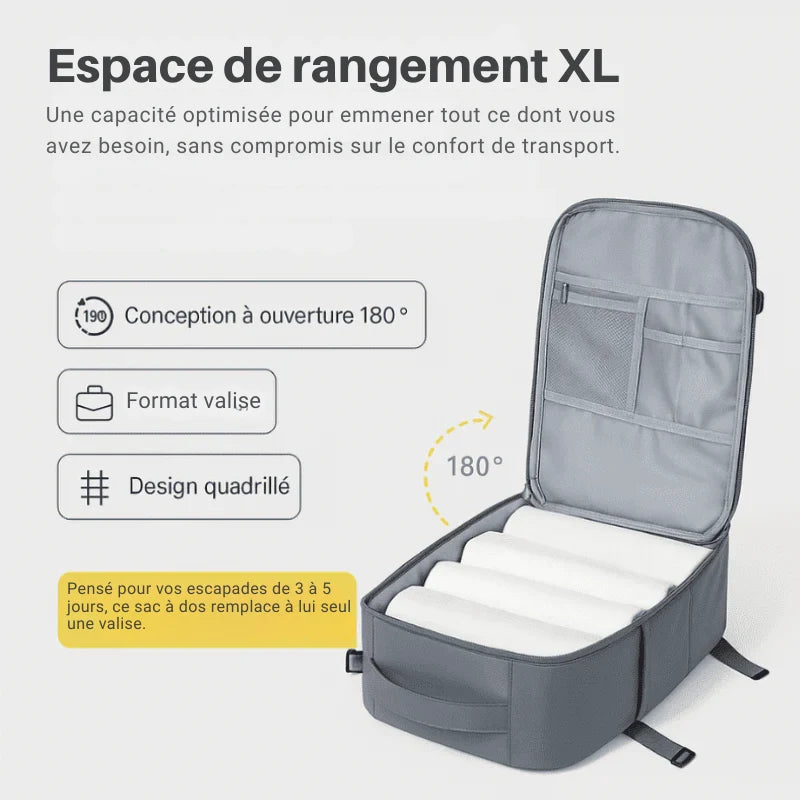Sac a dos 30 l cabine beige ouverture valise – Format Ryanair