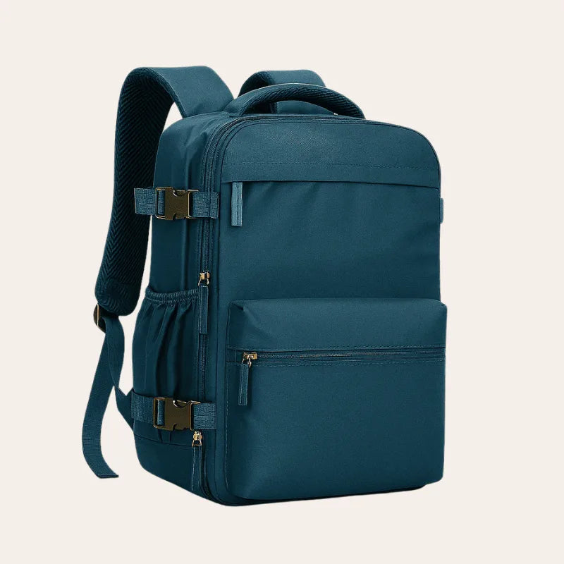 Sac à dos cabine compressible sous vide bleu