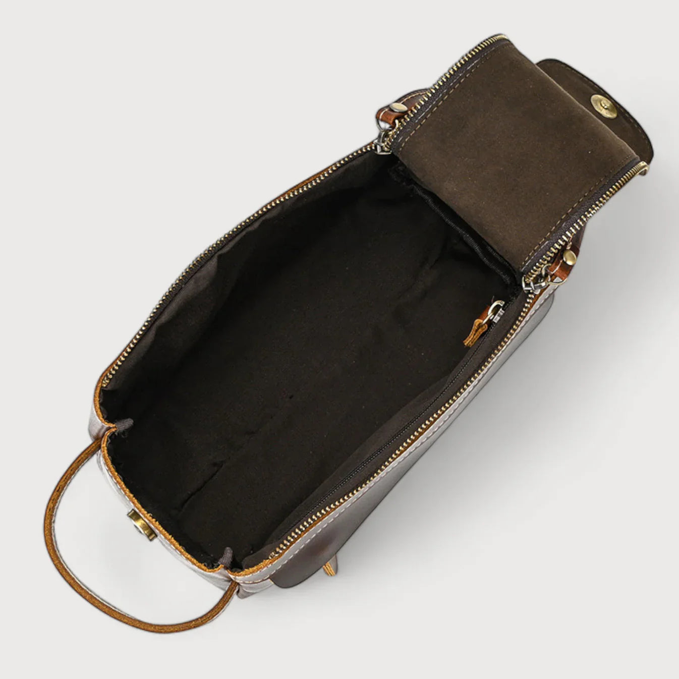 Leather toiletry bag