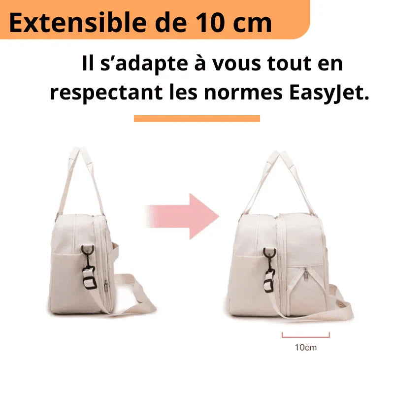 Sac a main noir Format EasyJet extensible pour femme