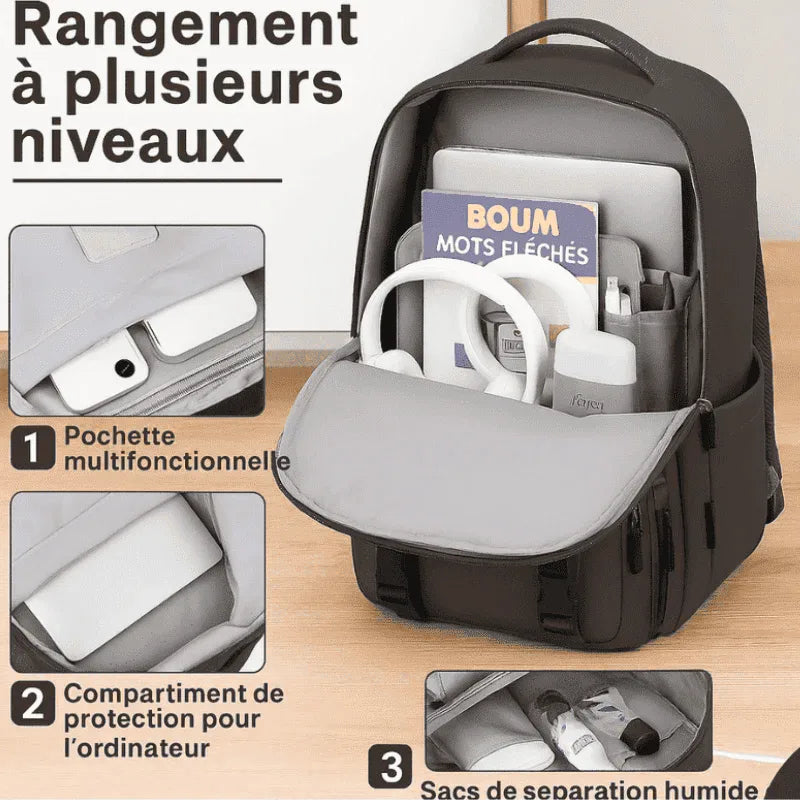 Sac a dos noir cabine casual – Format Ryanair, low cost