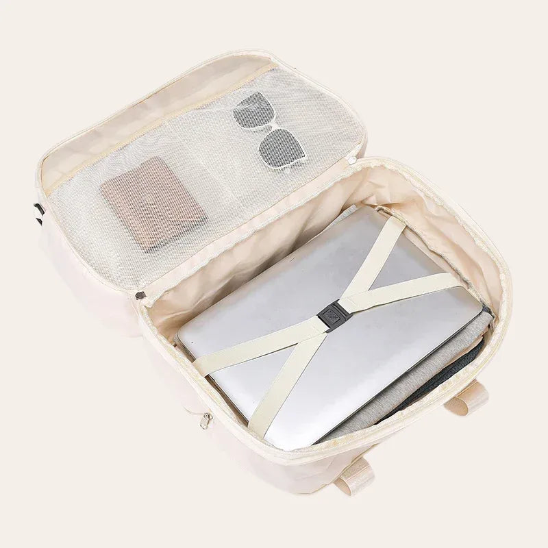 Sac a main beige cabine Format EasyJet extensible pour femme