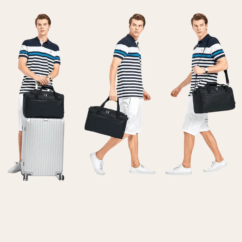 Sac de voyage leger et organisé gris pour homme - format ryanair