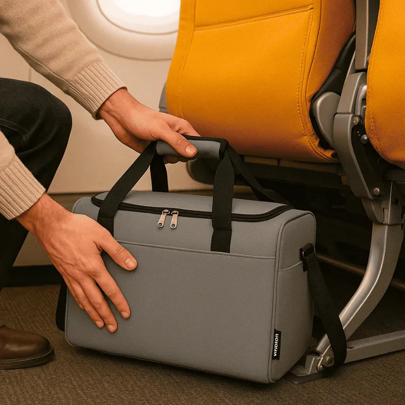 Sac de voyage leger et organisé gris pour homme - format ryanair