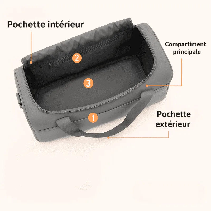 Sac de voyage leger et organisé gris pour homme - format ryanair