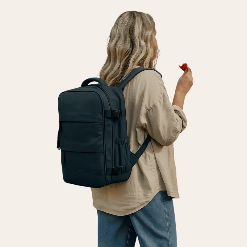 Sac a dos de voyage femme noir - compartiment chaussures