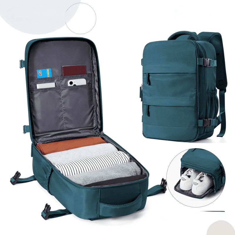 Sac à dos cabine bleu - compartiment chaussures – Format Ryanair