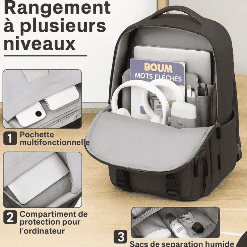 Sac a dos étanche 30l beige pour femme