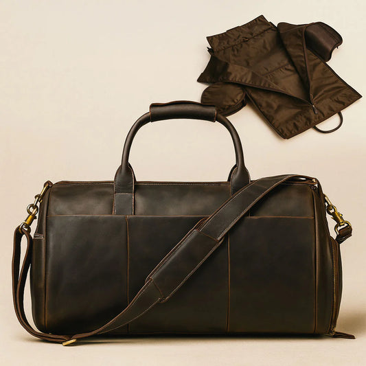 sac de voyage pliable en cuir Vin Fiz