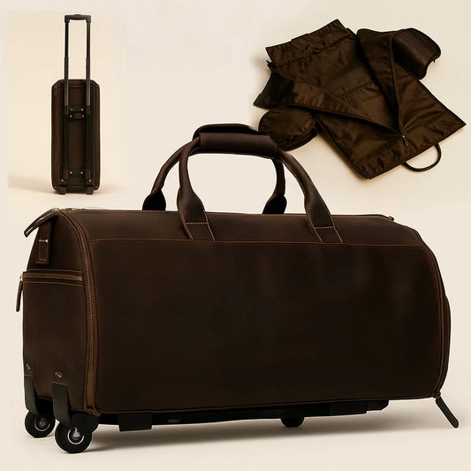 sac pliable de voyage en cuir avec compartiments