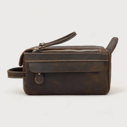 Leather toiletry bag