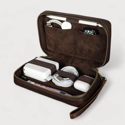 Trousse de rangement en cuir