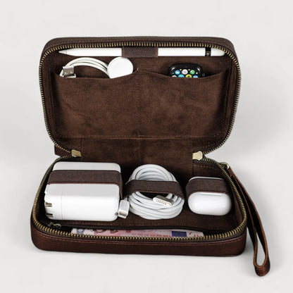 Trousse de rangement en cuir